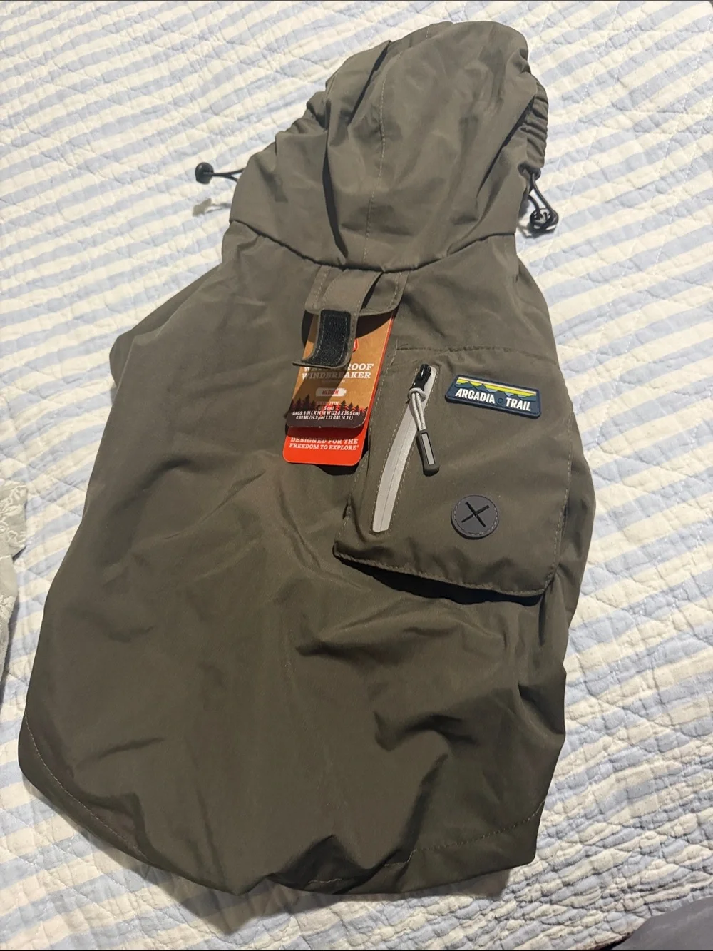 Arcadia Olive Green Waterproof Windbreaker Pet Jacket